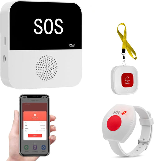 Alarma Buscapersonas WiFi para Mayores - Botón SOS de Emergencia